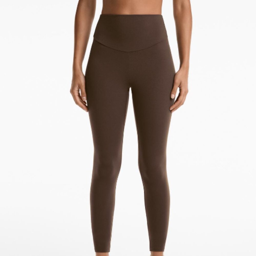 Oysho Medium Dark Chocolat Extra Compression 7/8 Length 65 CM High Rise Leggings